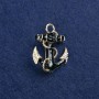 Sale! Anchor Brooch in Golden Metal and Enamel, with Pearlescent Inclusions and Rhinestones, 31×26 mm +