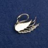 Sale! Swan Brooch with Mother-of-Pearl and Rhinestones 35x28 mm +