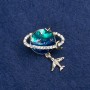 Sale! Planet Brooch in Gold-Toned Metal, Enamel, and Crystals 27×30 mm +