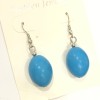 Earrings with drops light blue Turquoise (man-made) 45x15 mm