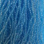Blue Czech Crystal Beads on Thread, Transparent Blue Faceted Rondel, Diameter 3.5x3 mm + -, Length 33 cm +