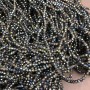 Czech Crystal Beads on Thread, Gray Assortment, Transparent with Plating, Faceted Rondelles, Diameter 3x2.5 mm, Length 36 cm