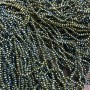 Beads Czech Crystal on fishing line gray-green petrol finish faceted rondelle, diameter 3x2.5 mm + -, length 36 cm +