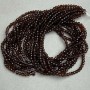 Beads Czech Crystal on a beading thread brown transparent faceted rondelle, diameter 3.5×3 mm, length 32 cm