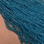 Blue-Green Czech Crystal Beads on Thread, Faceted Rondelles, Diameter 3.5×3 mm, Length 36-38 cm