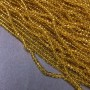 Beads Czech Crystal on fishing line light-yellow honey transparent faceted rondelle, diameter 3.5x3 mm, length 36-38 cm +