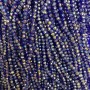 Blue Czech Crystal Beads on Thread with Gasoline Finish, Faceted Rondelle, Diameter 3.5x3 mm, Length 33 cm