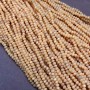 Beads Czech Crystal on Beading Thread, Powder Matte Faceted Rondelle, Diameter 3.5×3 mm, Length 36–38 cm