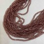 Beads Czech Crystal on Thread, Light-Brown Transparent Faceted Rondelle, Diameter 3.5×3 mm, Length 33 cm