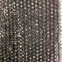 Dark violet Czech crystal beads on thread, faceted rondelle, diameter 6x5 mm, length 42 cm