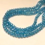 Blue Czech Crystal Beads on Thread, Petrol Clear, Faceted Rondelle, 6x4.5 mm + -, Length 38-40 cm +