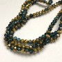 Emerald Transparent Czech Crystal Beads on Beading Wire, Assorted, Faceted Rondelle, 6x4.5 mm, Length 38-40 cm