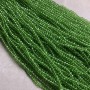 Czech Crystal Beads on Thread, Light-Green Transparent Faceted Rondelle, Diameter 3.5x3 mm, Length 36-38 cm