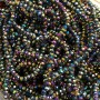 Beads Czech Crystal on fishing line with gasoline-effect coating, faceted rondelle, diameter 3.5×3 mm, +/-; length 33 cm