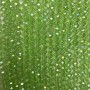 Beads Czech crystal on fishing line light-green transparent with petrol finish faceted rondelle, diameter 8x6.5 mm + -, length 40-4