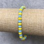 Elastic bracelet with Czech crystal Ukraine, faceted rondel, diameter 6x4 mm, length 18 cm