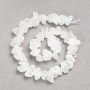Beads on thread, unpolished rock crystal, faceted, 13x8 mm, length 41 cm