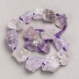 Uncut Amethyst Nuggets Beads on Thread, Tumbled, 20×29 mm (±), 42 cm long