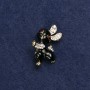 Bunny Brooch, gold-toned metal, enamel and crystals, 24x21mm +