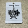 Paris Brooch in Silver-Toned Metal with Rhinestones and Blue Crystals, 40x35 mm +