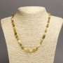 Faceted jadeite necklace, natural stone, bead diameter 7×6 mm, length 45 cm