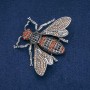 Butterfly Brooch with Golden and Black Crystals