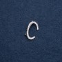 Initials Brooch, Letter 'S', 26x18 mm, metal color 'Silver'