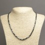 Hematite natural stone necklace, smooth cube beads, 4×4 mm diameter, length 45 cm ± (without clasp)