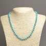 Necklace made of turquoise stone (synthetic) blue smooth bead, diameter 6 mm ±, length 45 cm ±