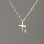 Xuping Chain with Lemon Gold Plating, Pendant with White Crystals, 15×9 mm, thickness 1 mm, length 40–45 cm