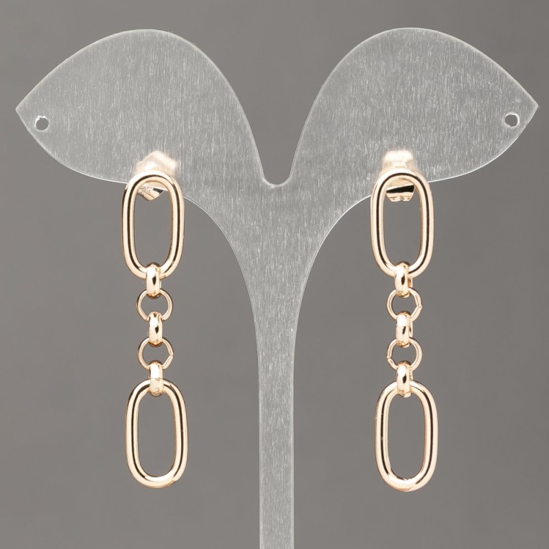 Xuping 18K Gold-Plated Ball Chain Stud Earrings, thickness 9.5 mm, length 48 mm