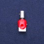 Brooch Lacquer Red and Black Enamel, Silver-Tone Metal 13x33mm