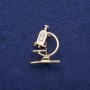 Brooch 'Microscope' with enamel and crystals, 24×31 mm, golden metal