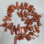 Red Jasper Chip Bead Thread, Needle-Shaped, 20x8 mm, 39 cm long