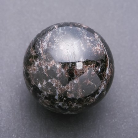 Nuummite natural stone sphere, diameter 55-70 mm ± price per 100 g (weight from 320 g)