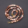 Jasper natural stone bead strand, faceted round beads, 6 mm diameter (+/-), length 38 cm