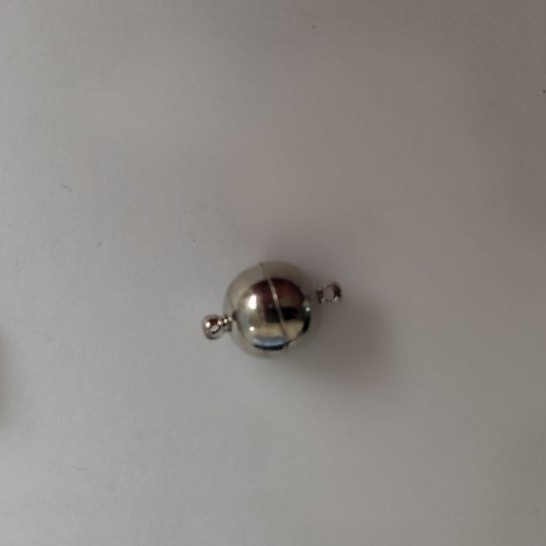 Magnetic clasp for jewelry, 15×10 mm, silver-colored metal