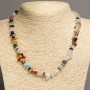 Natural Stone Necklace 'Assorted Chips', diameter 5-11×3-7 mm, length 45 cm ± with clasp
