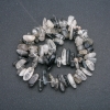 Thread of natural Rutilated quartz Volokhatyk chip 'Needle', diameter 15x5mm, length 41cm +