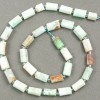 Beads on thread - natural Amazonite, faceted, diameter 11–6 mm, length about 39 cm, with seed beads (3×2 mm)