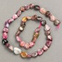 Beads on a Thread - Faceted Tourmaline, diameter 8-10x7-13(±)mm, length 39 cm+