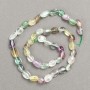 Natural fluorite beads on a polished thread, diameter 7–12×6–7 mm, length 40 cm