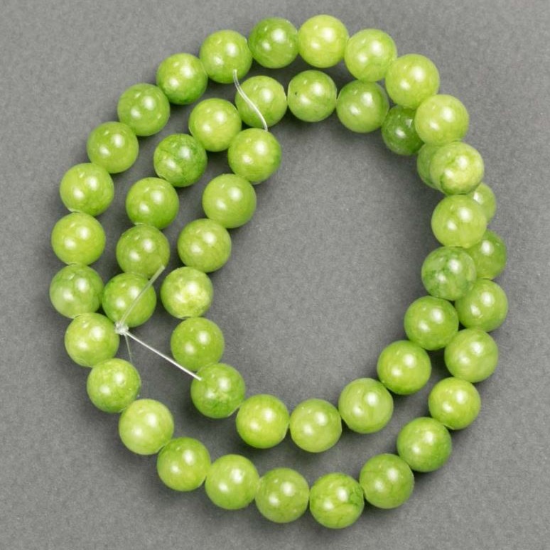 Onyx Beads (synthetic acrylic) on thread, smooth ball, diameter 8.5 mm, length 40 cm
