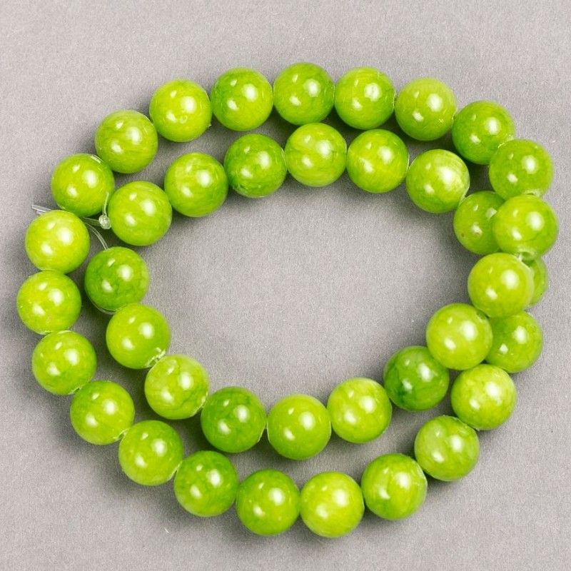Onyx Beads (artificial acrylic) on beading thread, smooth round beads, 10.5 mm diameter, approximately 40 cm long