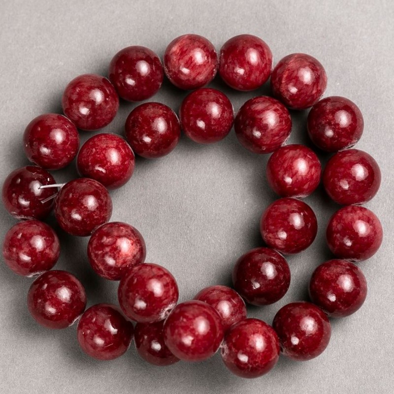 Tourmaline Beads (Acrylic) on Thread, Smooth Spheres, 14 mm Diameter, Length about 40 cm
