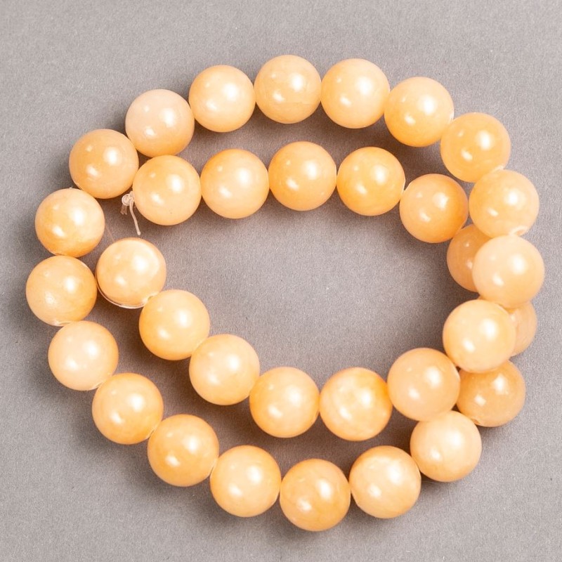 Beads on thread 'Selenite' (synthetic acrylic) smooth spheres, diameter 12.5 mm, length 40 cm