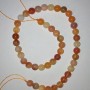 Beads on a thread, natural agate, smooth round beads, 9mm diameter, 39cm length