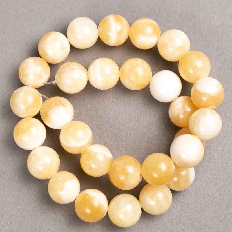 Beads on thread Pearl-like (artificial acrylic) smooth bead Ø14mm+-, length 39cm+