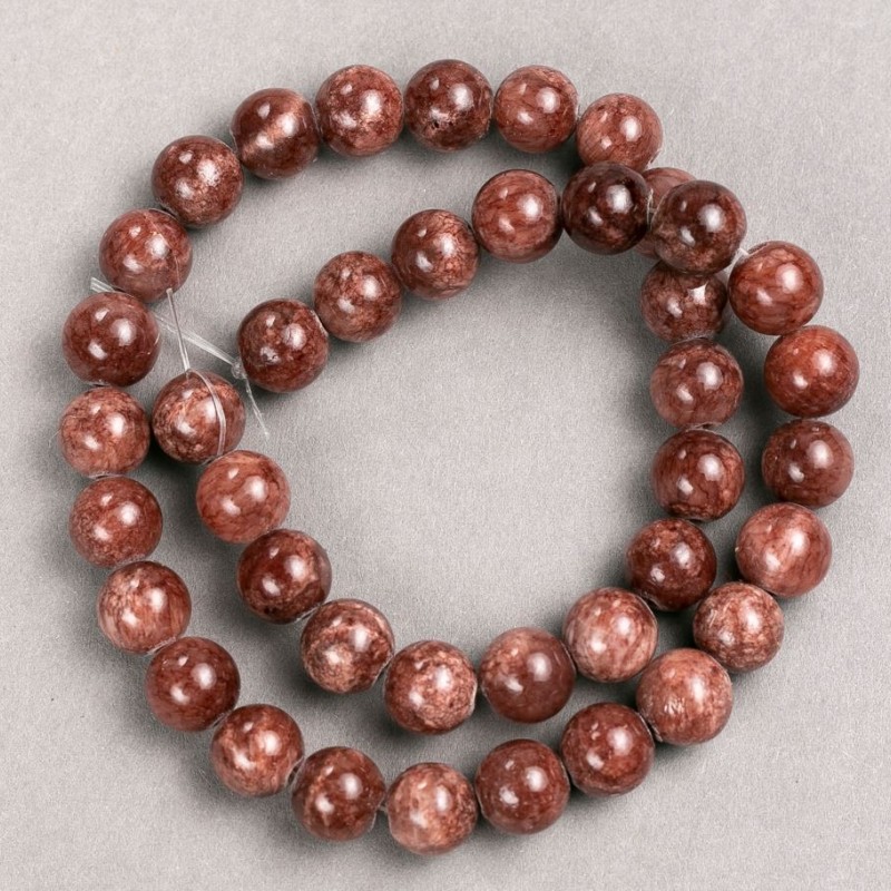 Selenite Beads (Acrylic) on Beading Thread, Smooth Round Beads, 10.5 mm Diameter, 40 cm Length