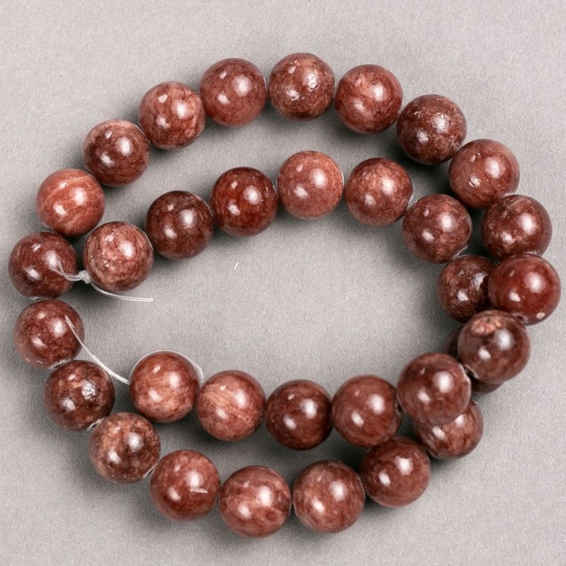 Selenite Beads (synthetic acrylic) on a thread, smooth round bead, 12.5 mm diameter, 39 cm length